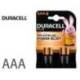 Pila Duracell alcalina plus AAA blister con 4 unidades