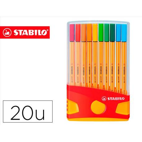 Rotuladores Stabilo point 88 Color Parade Estuche 20 unidades