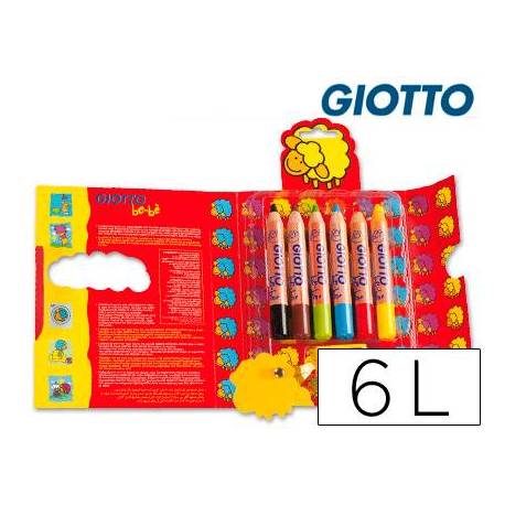 Lapices de colores Giotto redondos bebe caja de 6 lapices 104 mm