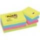 Bloc de notas adhesivas quita y pon post-it 38x51 mm colores neon. Pack de 12 blocs