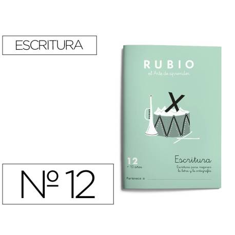 Cuaderno Rubio Escritura nº 12 Para mejorar la letra y la ortografía con letra continua