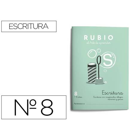 Cuaderno Rubio Escritura nº 8 Minúsculas, dibujos, números, grecas con letra continua