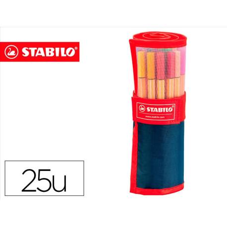 Rotulador Stabilo Point 88 Rollerset Estuche 25 Unidades