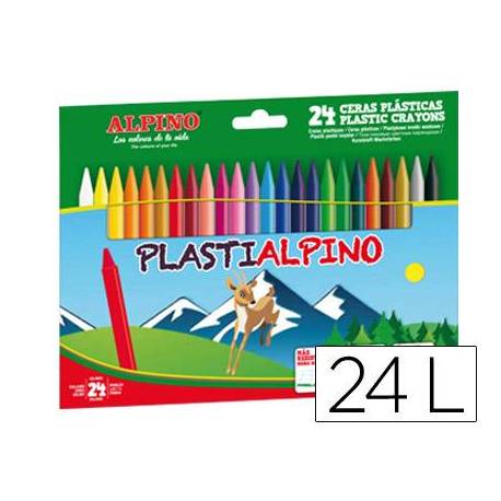 Lapices cera PlastiAlpino 24 unidades colores surtidos