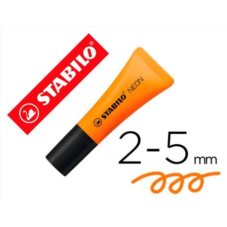 Rotulador Stabilo fluorescente naranja neon