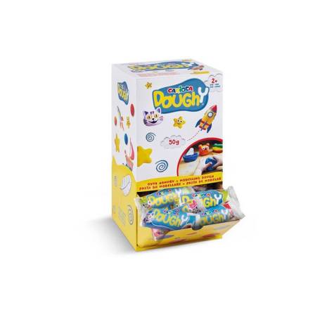 PASTA PARA MODELAR MARCA CARIOCA DOUGHY 50 GR EXPOSITOR SOBREMESA 48 UNIDADES COLORES SURTIDOS