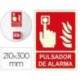 PICTOGRAMA ARCHIVO 2000 PULSADOR DE ALARMA PVC ROJO LUMINISCENTE 210X300 MM