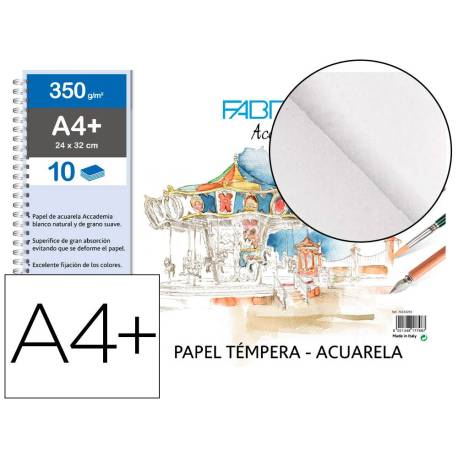 BLOC DE DIBUJO ACUARELA SADIPAL FABRIANO DIN A4+ 10 HOJAS 350 GR ENCOLADO GRANO SUAVE