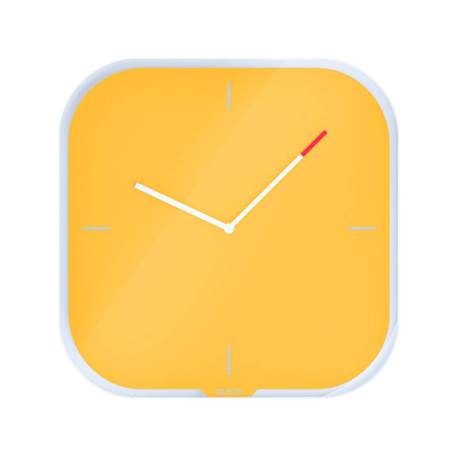 RELOJ LEITZ COSY DE PARED SILENCIOSO CRISTAL 30X30CM COLOR AMARILLO