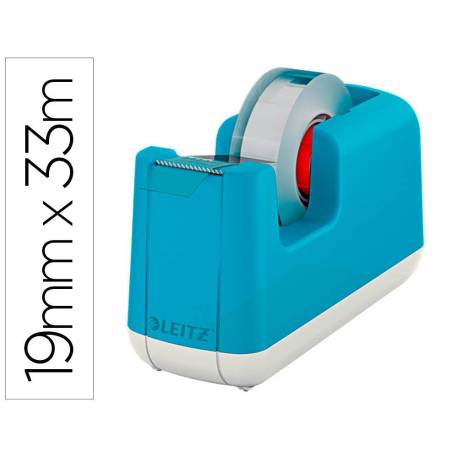 PORTARROLLO SOBREMESA LEITZ COSY PLASTICO PARA CINTAS 33 MT AZUL