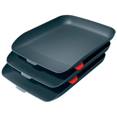 BANDEJA SOBREMESA LEITZ PLASTICO SET DE 3 UNIDADES GRIS