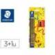LAPICES DE GRAFITO STAEDTLER NORIS N.2 HB 3 UDS CON AFILALAPIZ CON DEPOSITO