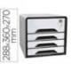 FICHERO CAJONES DE SOBREMESA CEP CON CERRADURA 4 CAJONES COLOR BLANCO/NEGRO 288X360X270 MM