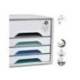 FICHERO CAJONES DE SOBREMESA CEP CON CERRADURA 4 CAJONES COLOR BLANCO/NEGRO 288X360X270 MM