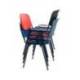 SILLA ROCADA CONFIDENTE ESTRUCTURA METALICA RESPALDO Y ASIENTO EN POLIMERO NEGRO