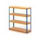 ESTANTERIA METALICA AR STABIL XL 200X150X60 CM 4 ESTANTES 430 KG POR ESTANTE BANDEJA DE MADERA SIN TORNILLOS