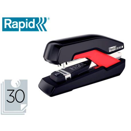 GRAPADORA RAPID SO30C PLASTICO NEGRO/ROJO CAPACIDAD 30 H USA GRAPAS OMNIPRESS 30