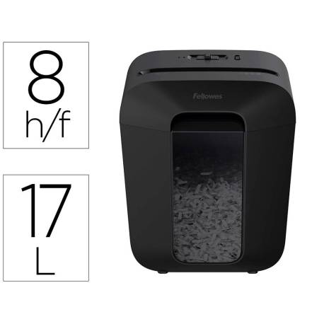 DESTRUCTORA DOCUMENTOS FELLOWES LX-45 CAPACIDAD DE CORTE 8 H SEGURIDAD P4 DESTRUYE GRAPAS CLIPS