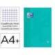 Recambio color 1 oxford din a4+ 80 hojas 90 gr cuadro 5 mm 4 taladros color ice mint.