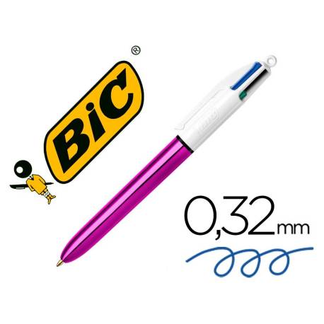 BOLIGRAFO BIC CUATRO COLORES MORADO PUNTA DE 1 MM