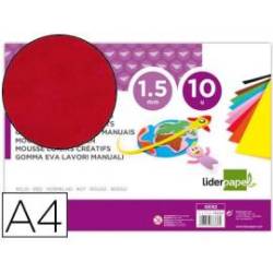 Goma eva liderpapel rojo paquete de 10 hojas