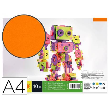 Goma eva liderpapel naranja paquete de 10 hojas