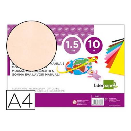 Goma eva liderpapel carne paquete de 10 hojas