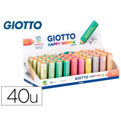 GOMA DE BORRAR MARCA GIOTTO HAPPY GOMMA PASTEL FORMA DE LAPIZ COLORES SURTIDOS "NO SE PUEDEN ELEGIR"