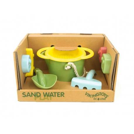 SET DE PLAYA MARCA VIKINGTOYS ECOLINE ECOLOGICO Y RECICLABLE 7 PIEZAS