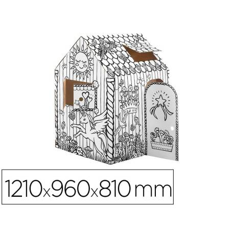 CASA DE JUEGO MARCA BANKERS BOX PLAYHOUSE UNICORNIO PARA PINTAR FABRICADA EN CARTON RECICLADO 1210X960X810 MM