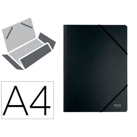 CARPETA MARCA LEITZ RECYCLE GOMAS DIN A4 CARTON RECICLABE 100% NEGRO