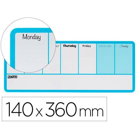 PLANIFICADOR SEMANAL NOBO MAGNETICO AZUL 140X360 MM