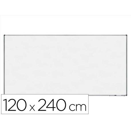 PIZARRA BLANCA MARCA ROCADA LACADA MAGNETICA MARCO ALUMINIO CON CANTONERAS 120X240 CM