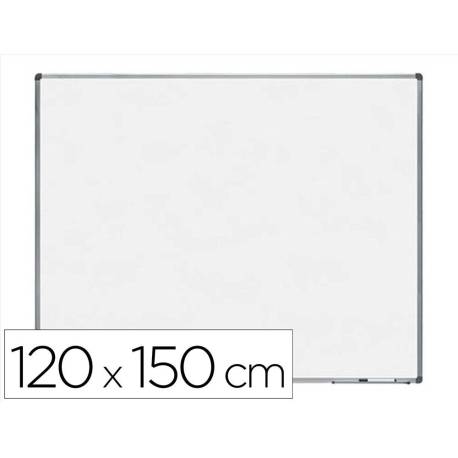 PIZARRA BLANCA MARCA ROCADA LACADA MAGNETICA MARCO ALUMINIO CON CANTONERAS 120X150 CM