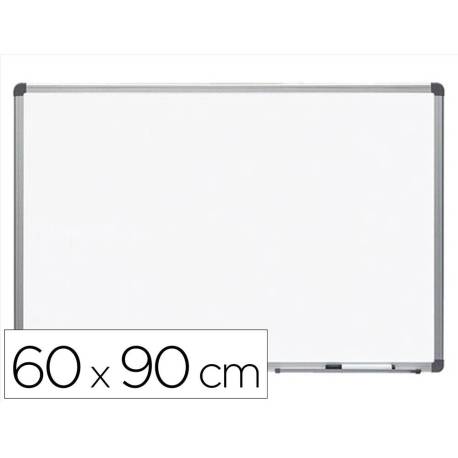 PIZARRA BLANCA MARCA ROCADA LACADA MAGNETICA MARCO ALUMINIO CON CANTONERAS 60X90 CM