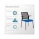 SILLA ROCADA CONFIDENTE BRAZOS FIJOS ESTRUCTURA METALICA ASIENTO TELA IGNIFUGA COLOR AZUL RESPALDO MALLA