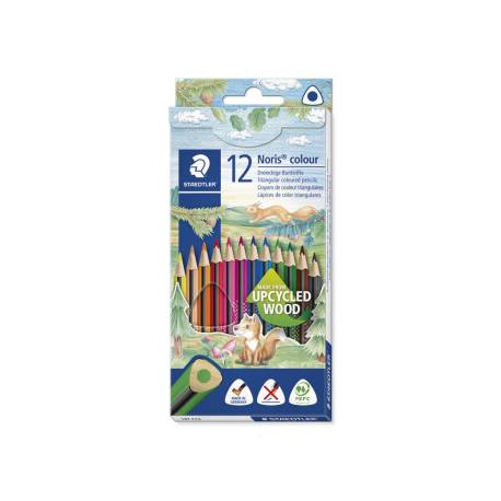 Lapices de colores Staedtler modelo Noris Club triangulares con 12 lapices finos