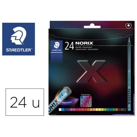 LAPICES DE COLORES MARCA STAEDTLER NORIX CON FORMA INTELIGENTE ESTUCHE DE 24 UNIDADES COLORES SURTIDOS