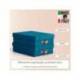 CAJA DE ALMACENAJE MARCA LEITZ CARTON MEDIANA BAJA CON ASA DE PIEL COLOR AZUL PACK DE 2 UNIDADES