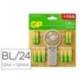 PILA MARCA GP ULTRA ALCALINA BLISTER DE 12 UNIDADES AA + 12 UNIDADES AAA + VENTILADOR DE MANO