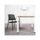 SILLA MARCA ROCADA CONFIDENTE BRAZOS FIJOS ESTRUCTURA METALICA BLANCA ASIENTO TELA IGNIFUGA RESPALDO DE MALLA