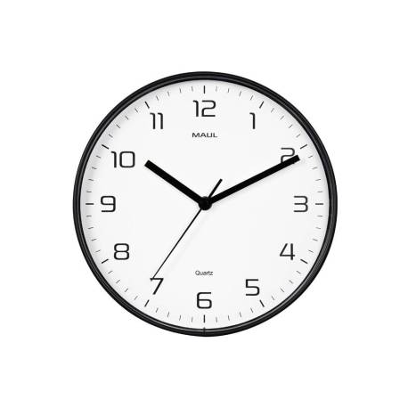 RELOJ MARCA MAUL DRIP DE PARED REDONDO 25 CM DIAMETRO CUARZO MARCO NEGRO