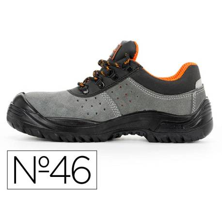 ZAPATOS DE SEGURIDAD MARCA SAFETOP TORMIO SERRAJE CUERO TRANSPIRABLE SUELA PU BIDENSIDAD S1 P SR TALLA 46