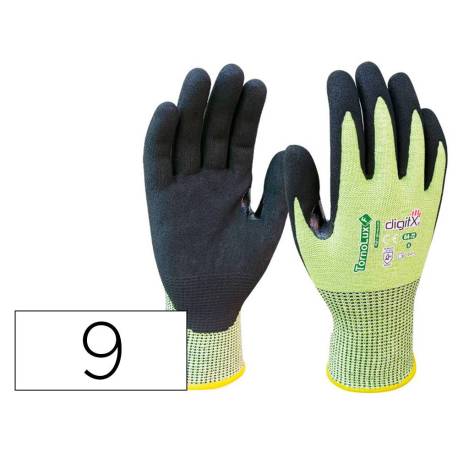 GUANTES DE NITRILO MARCA SAFETOP TORNOLUX-F ANTICORTE TDM NIVEL F CON REFUERZO TALLA 9