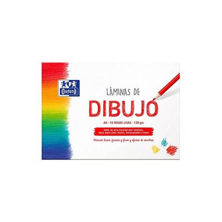 PAPEL DE DIBUJO MARCA OXFORD DIN A4 LISO 130 GR SOBRE DE 10 HOJAS