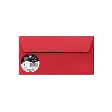 SOBRE MARCA CLAIREFONTAINE POLLEN 110X220 MM ROJO GROSELLA PACK DE 5 UNIDADES