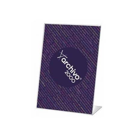 EXPOSITOR SOBREMESA MARCA ARCHIVO 2000 CON FORMA L POLIESTIRENO TRANSPARENTE DIN A5 VERTICAL 55X210X150 MM