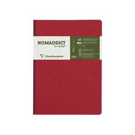 LIBRETA COSIDA MARCA CLAIREFONTAINE 14,8X21 CM 96 HOJAS AGE-BAG LISO ROJO