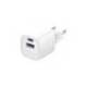 CARGADOR DE PARED TNB GAN 30 W USB-C + USB A BLANCO