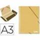 Carpetas gomas carton prespan Liderpapel A3 amarillo